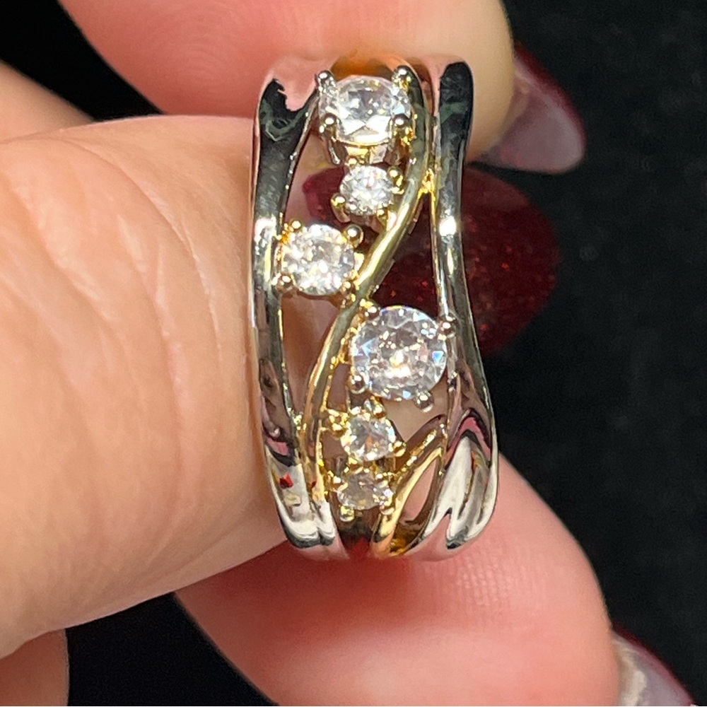 Two color ring band style -romantic - really unique